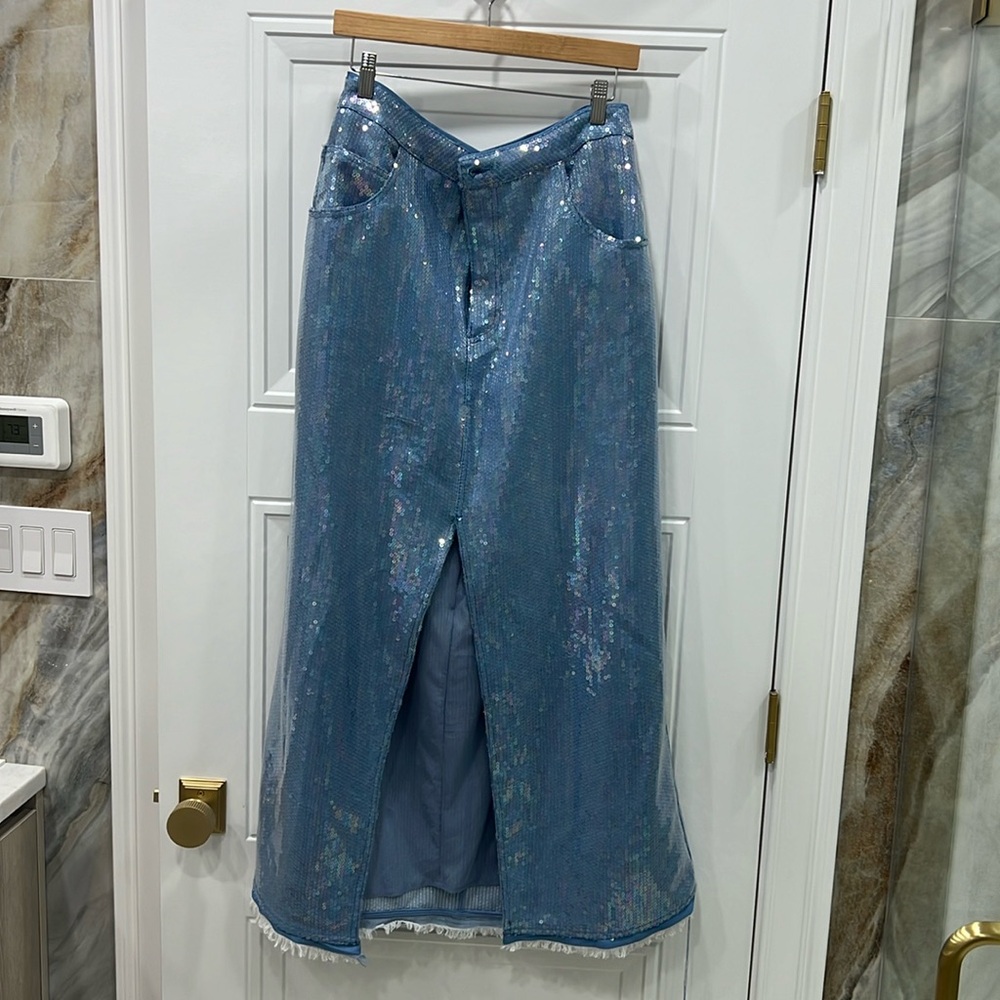 Denim sequined skirt from anthropologie
